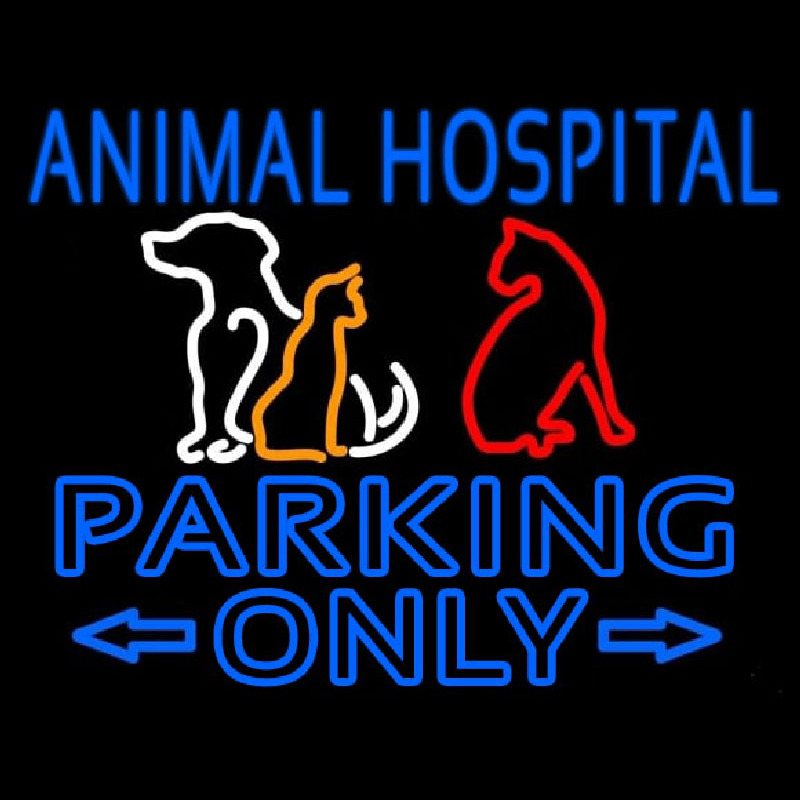Animal Hospital Parking Only Neon Skilt