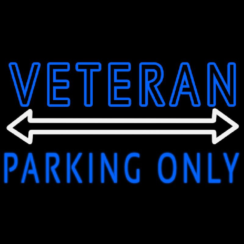 Veteran Parking Only Neon Skilt