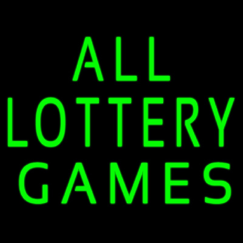 All Lottery Games Neon Skilt