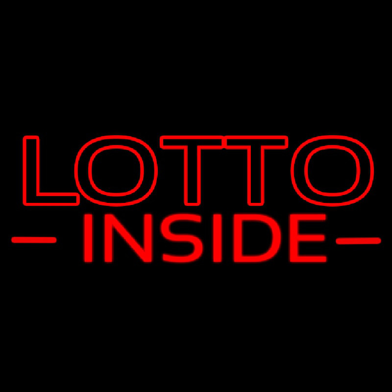 Red Lotto Inside Neon Skilt