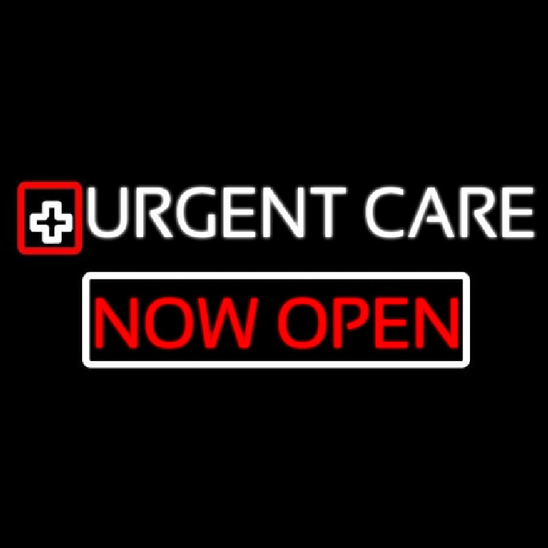 Double Stroke Urgent Care Now Open Neon Skilt