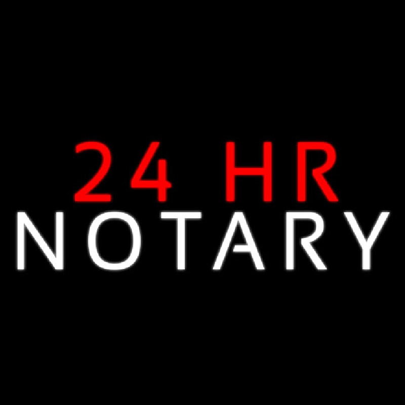 24 Hr Notary Neon Skilt