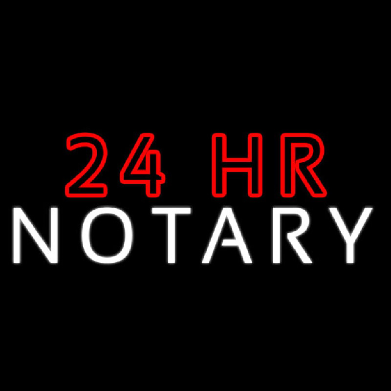 24 Hr Notary Neon Skilt