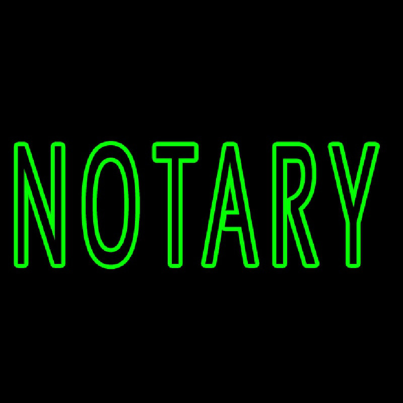 Green Slant Notary Neon Skilt