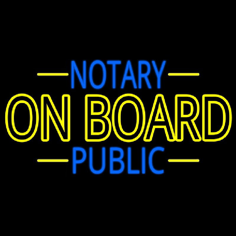 Notary Public On Board Neon Skilt