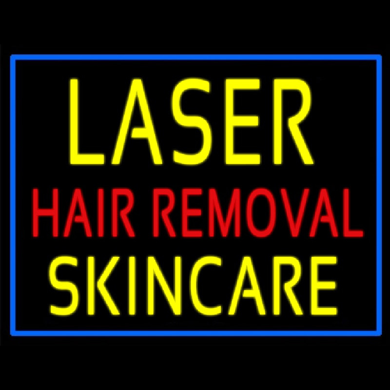 Blue Border Laser Hair Removal Skincare Neon Skilt