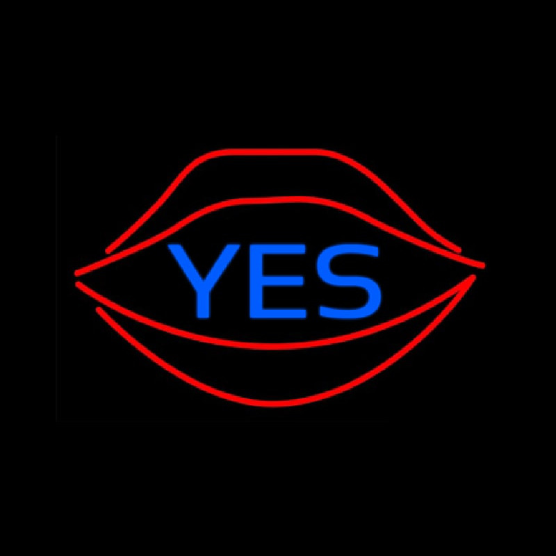 Yes With Red Lips Neon Skilt