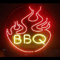  Flames BBQ Neon Skilt