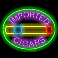 Imported Cigars with Graphic Neon Skilt