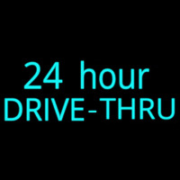 24 Hours Drive Thru Neon Skilt