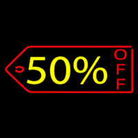 50 Percent Off Neon Skilt