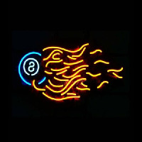 8 BALL FIRE BILLIARDS RACK POOL Neon Skilt