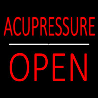 Acupuncture Block Open White Line Neon Skilt