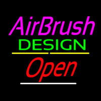 Airbrush Design Open Yellow Line Neon Skilt