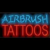 Airbrush Tattoos Neon Skilt