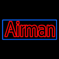 Airman With Blue Border Neon Skilt