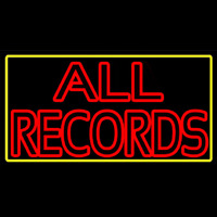 All Records Yellow Border Neon Skilt