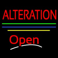 Alteration Open Yellow Line Neon Skilt