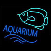 Aquarium With Fish Logo Neon Skilt