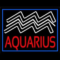 Aquarius Zodiac Blue Border Neon Skilt