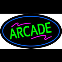 Arcade Oval Blue Neon Skilt