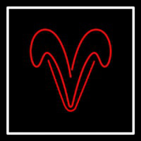 Aries With Border Neon Skilt