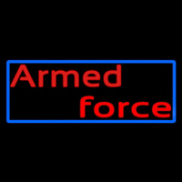 Armed Forces With Blue Border Neon Skilt