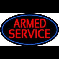 Armed Service With Blue Round Neon Skilt