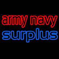 Army Navy Surplus Neon Skilt