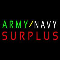 Army Navy Surplus Neon Skilt