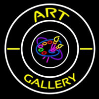 Art Gallery With Logo Neon Skilt