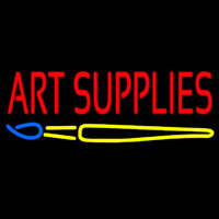 Art Supplies With Brush Neon Skilt