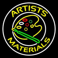 Artists Materials With Logo Neon Skilt