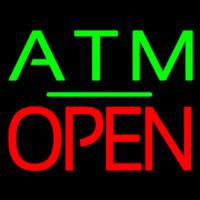 Atm Block Open Green Line Neon Skilt
