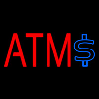 Atm With Dollar Symbol 2 Neon Skilt