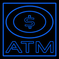 Atm With Dollar Symbol Neon Skilt