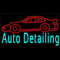 Auto Detailing With Car Logo 1 Neon Skilt