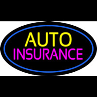 Auto Insurance Blue Oval Neon Skilt