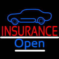 Auto Insurance With Car Logo Open Neon Skilt