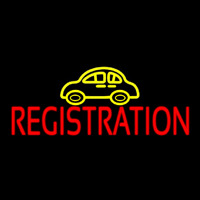 Auto Registration Car Logo Neon Skilt