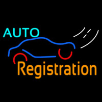 Auto Registration Neon Skilt