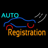 Auto Registration Neon Skilt