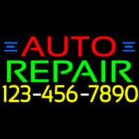 Auto Repair With Phone Number Neon Skilt