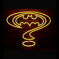 BAT Man Question Mark Retro Neon Skilt