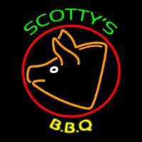BBQ Scottys Pig Neon Skilt