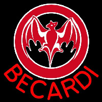 Bacardi Bat Red Logo Rum Sign Neon Skilt