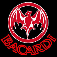 Bacardi Bat Red Logo Rum Sign Neon Skilt