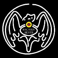 Bacardi Silver Bat Rum Sign Neon Skilt