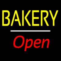 Bakery Open White Line Neon Skilt