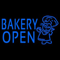 Bakery Open With Man Neon Skilt